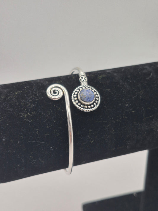 Lapis Lazuli Silver Plated Adjustable Bracelet