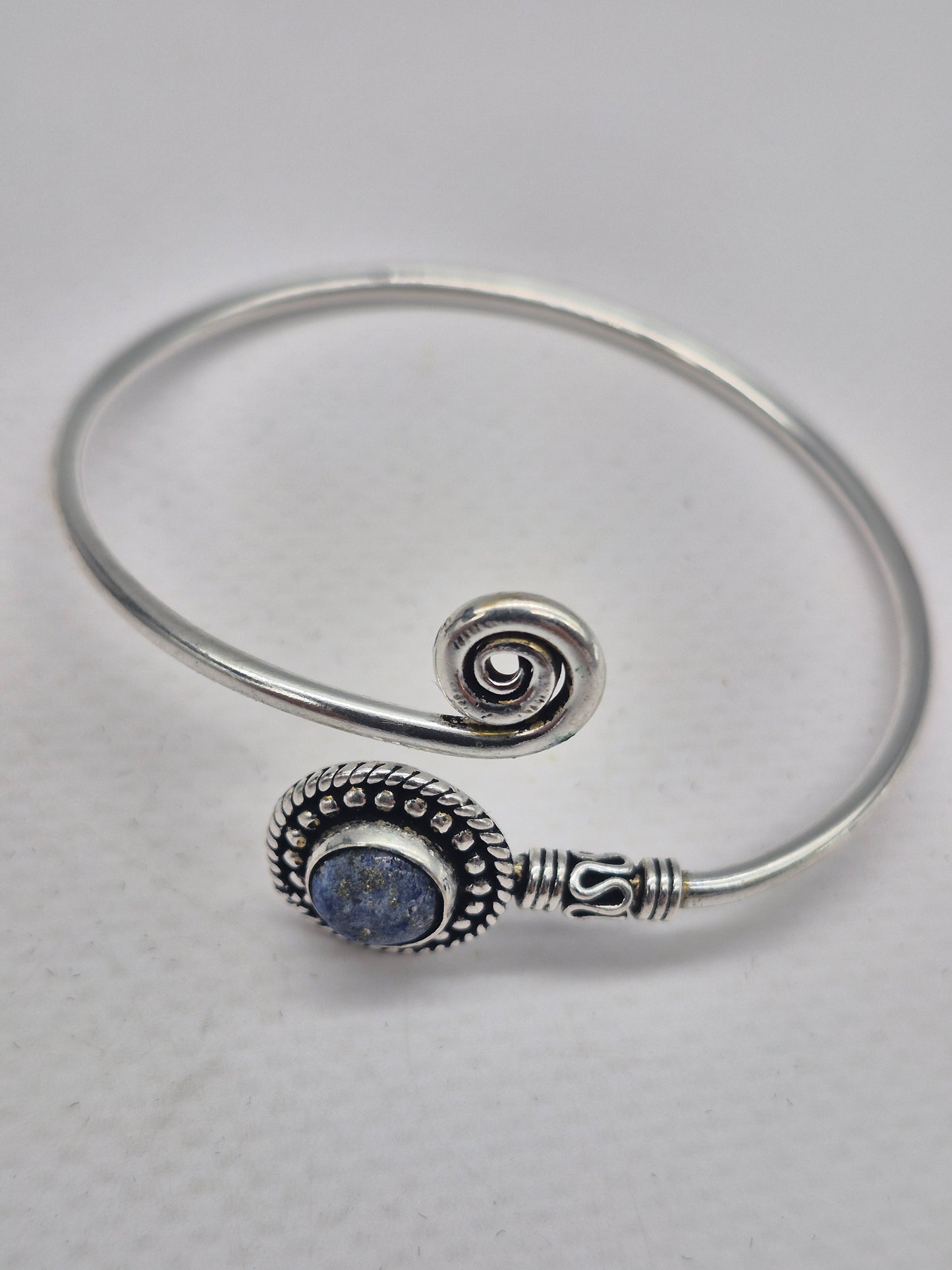 Lapis Lazuli Silver Plated Adjustable Bracelet