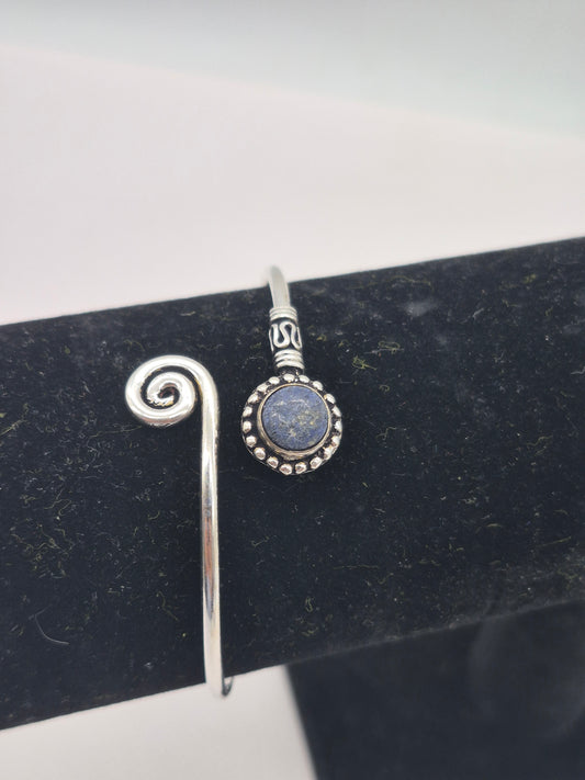 Lapis Lazuli Silver Plated Adjustable Bracelet
