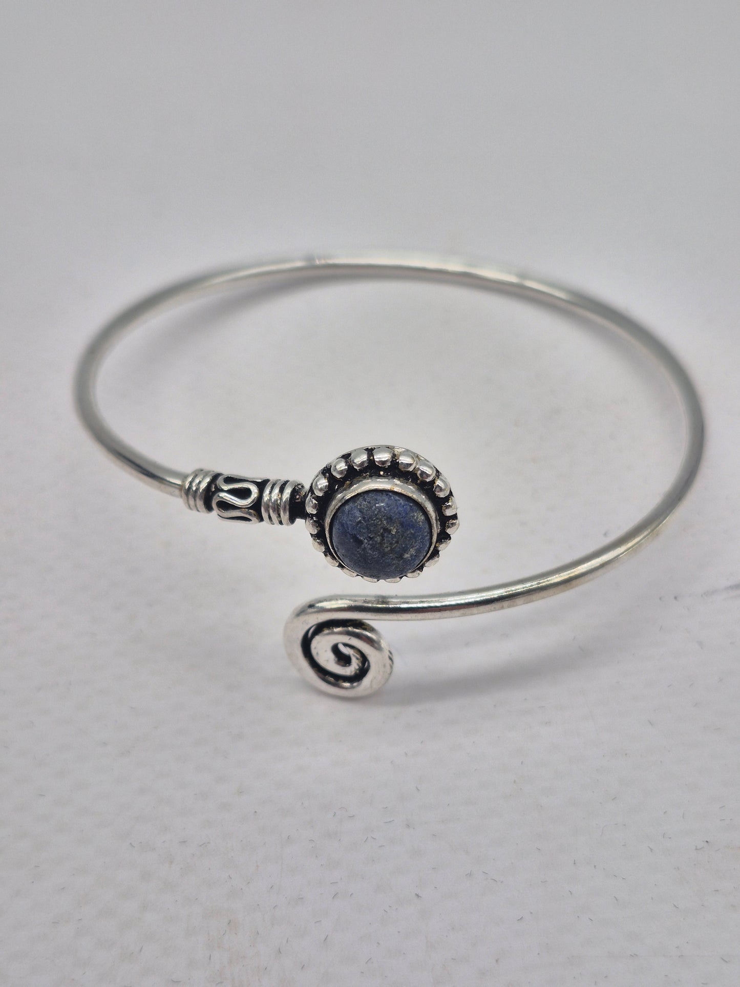 Lapis Lazuli Silver Plated Adjustable Bracelet
