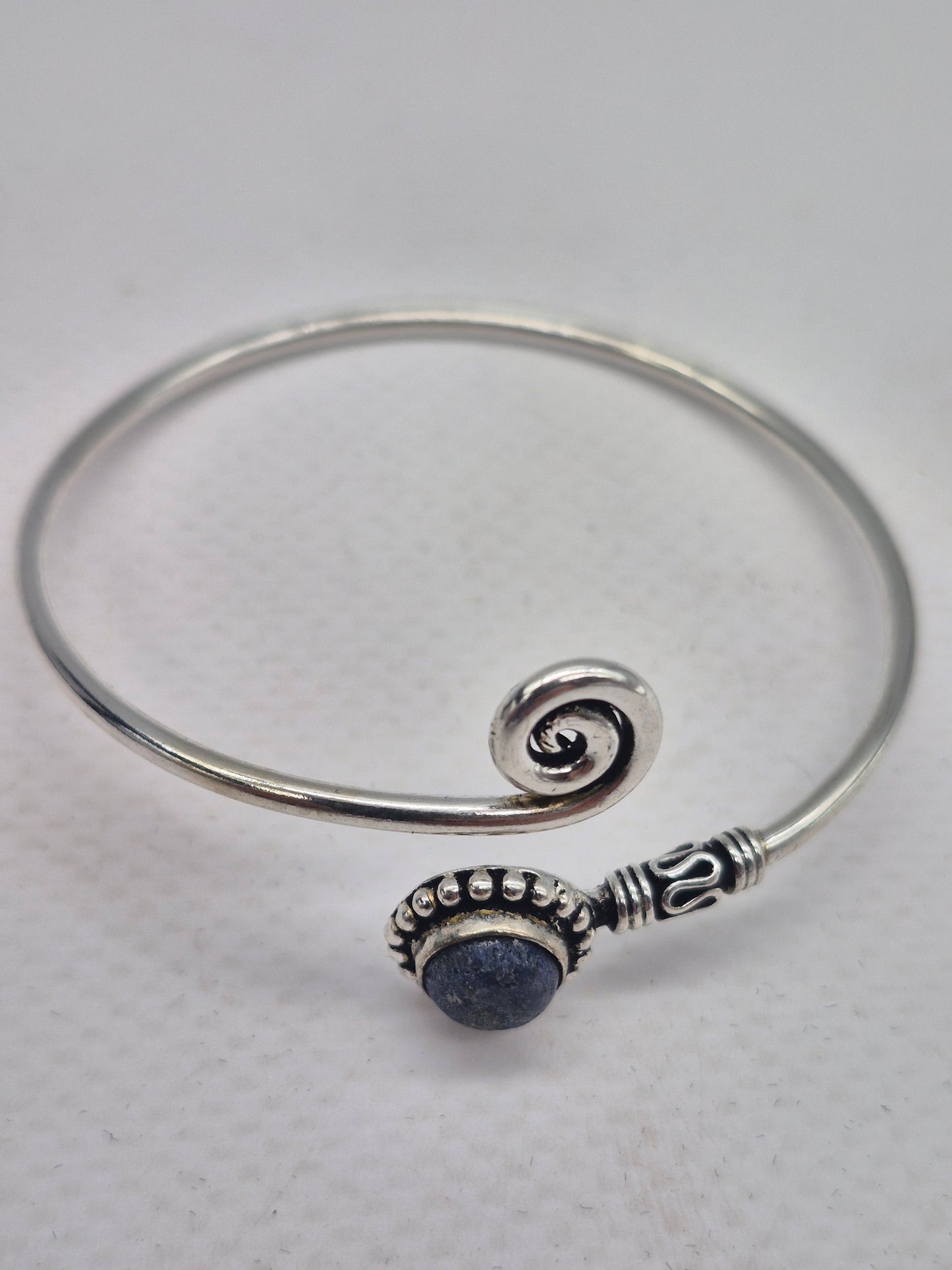 Lapis Lazuli Silver Plated Adjustable Bracelet