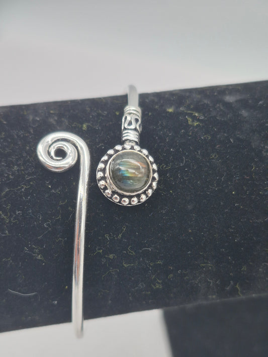 Labradorite Crystal Bracelet Silver Plated