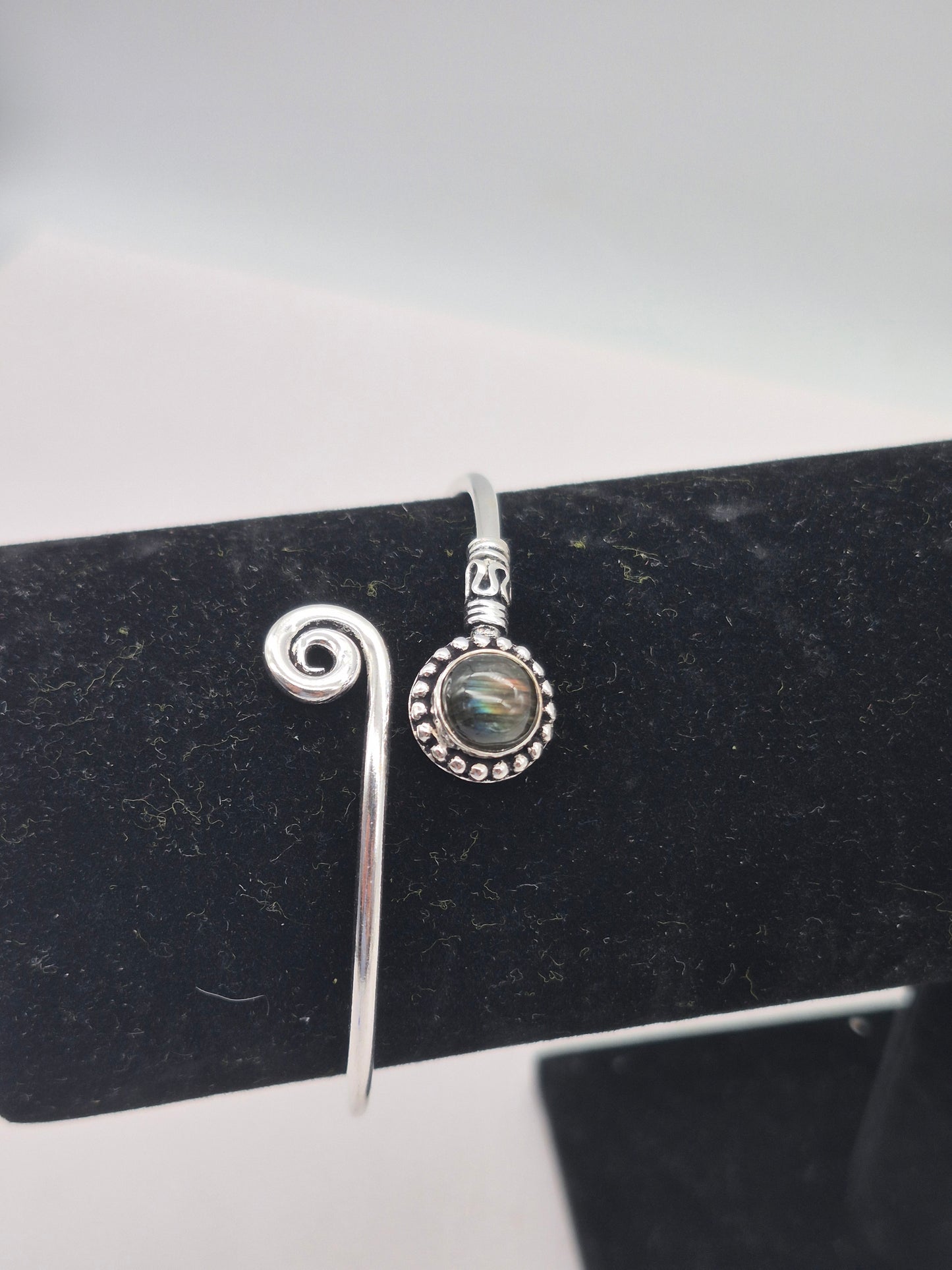 Labradorite Crystal Bracelet Silver Plated