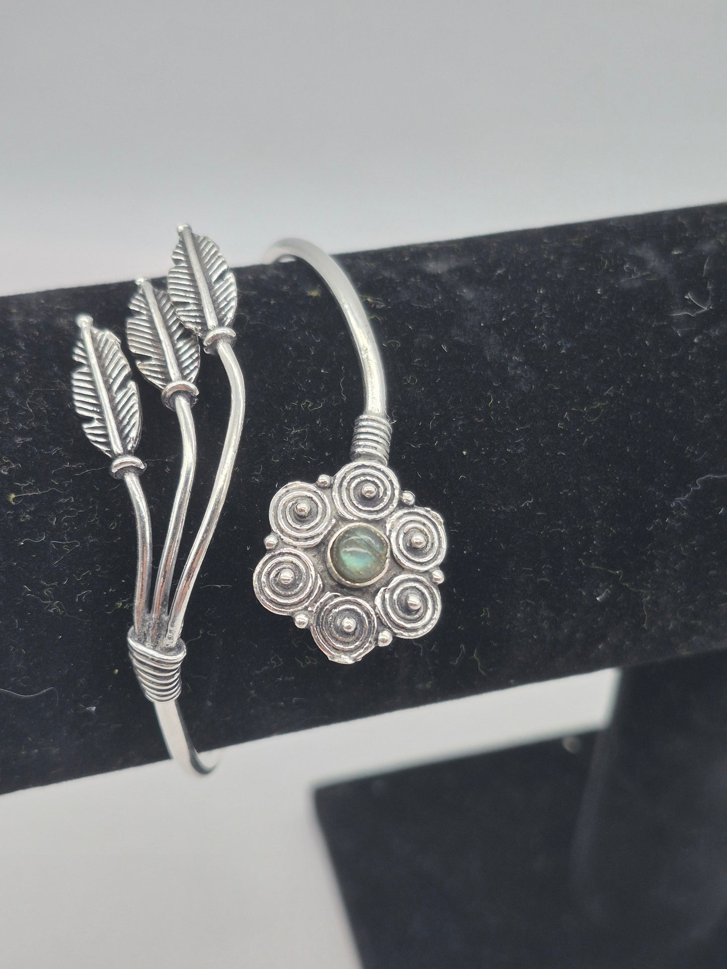 Labradorite Crystal Bracelet Silver Plated