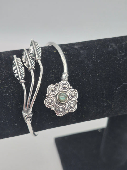 Labradorite Crystal Bracelet Silver Plated