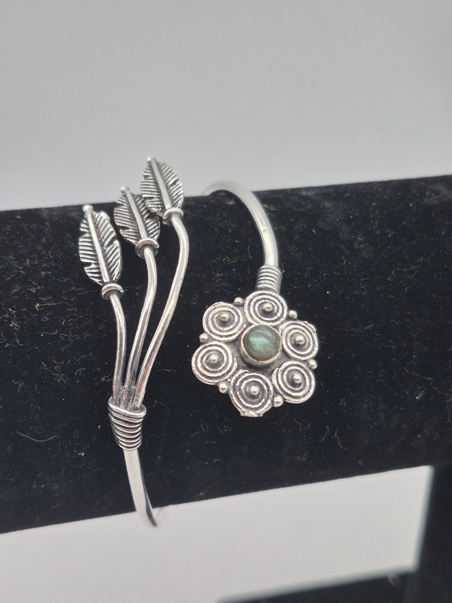 Labradorite Crystal Bracelet Silver Plated