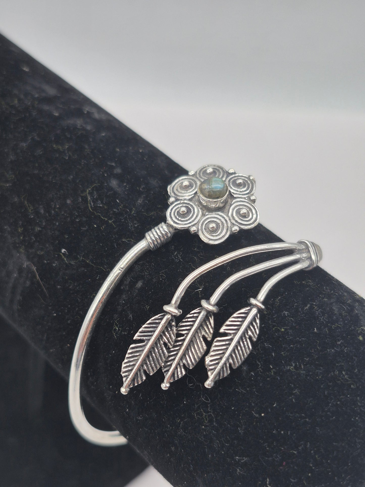 Labradorite Crystal Bracelet Silver Plated