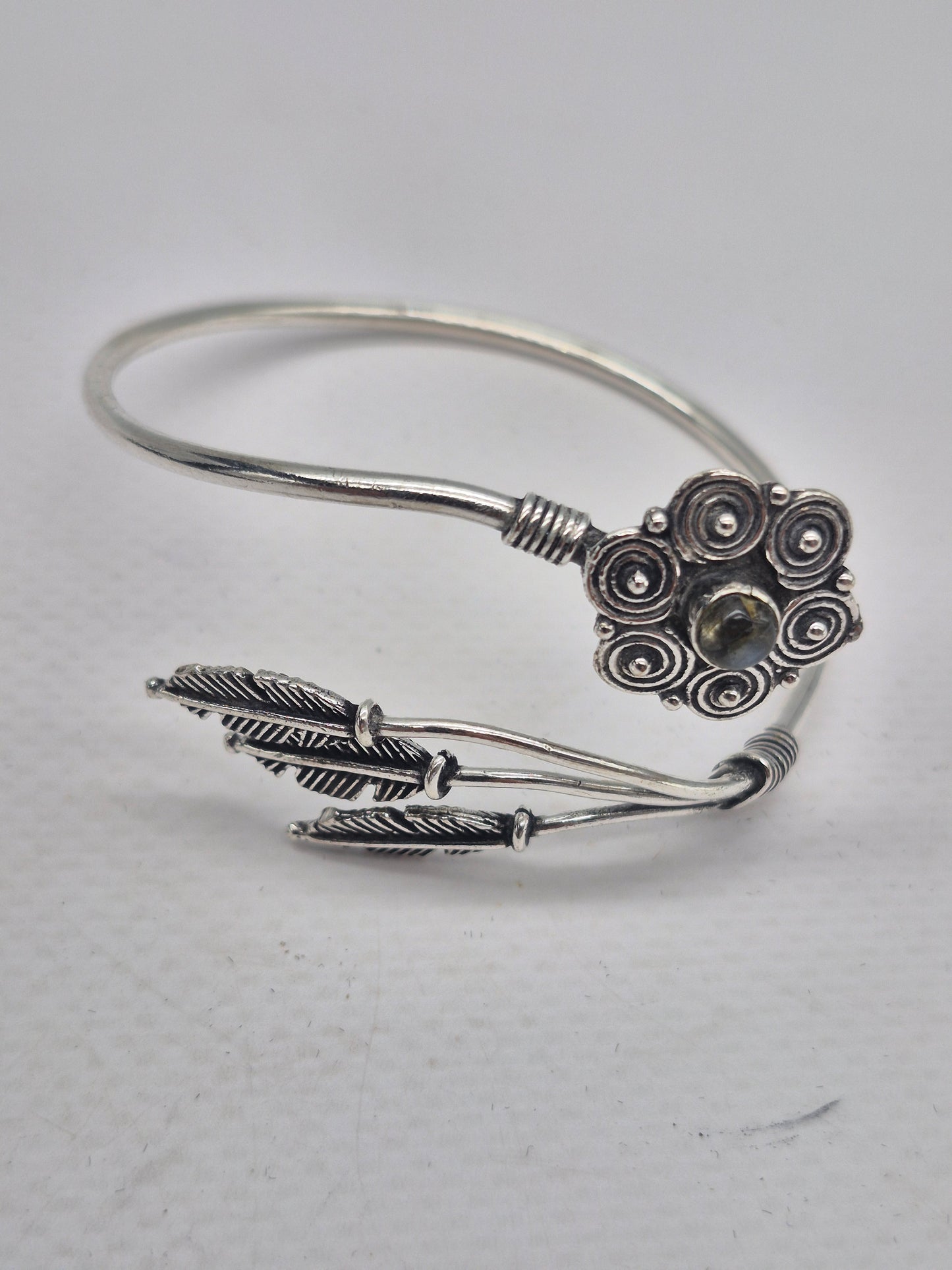 Labradorite Crystal Bracelet Silver Plated