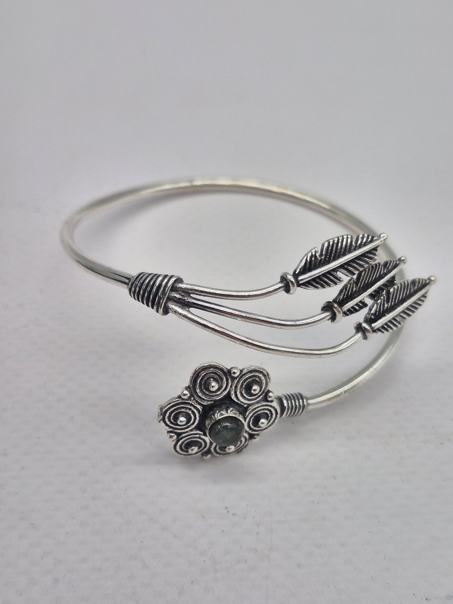 Labradorite Crystal Bracelet Silver Plated