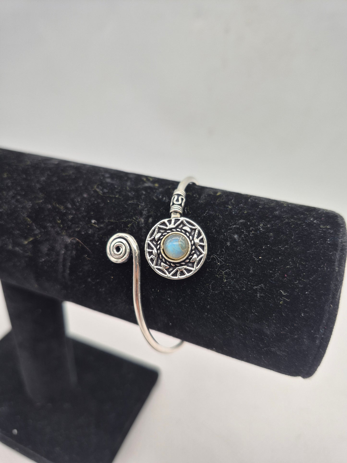 Labradorite Crystal Bracelet Silver Plated