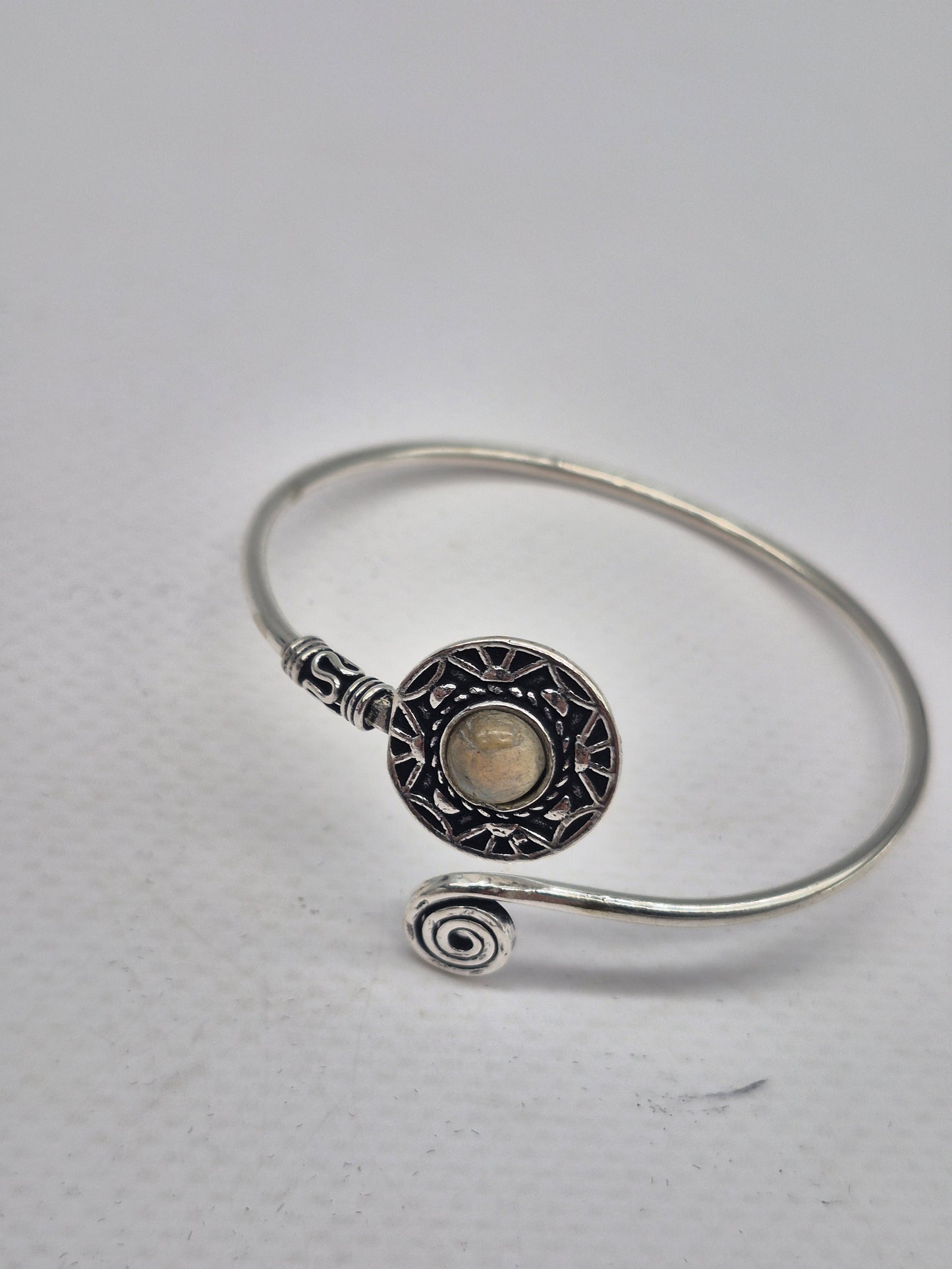 Labradorite Crystal Bracelet Silver Plated