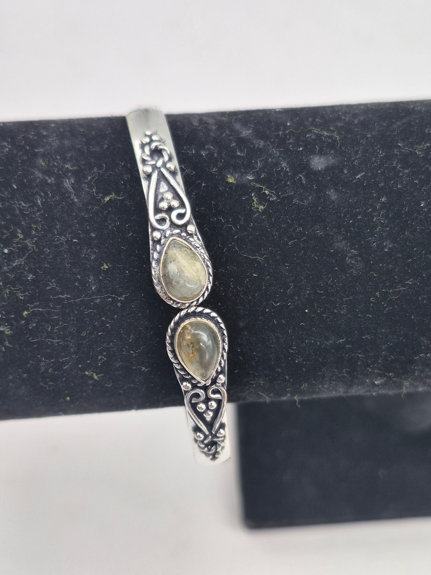 Labradorite Crystal Bracelet Silver Plated