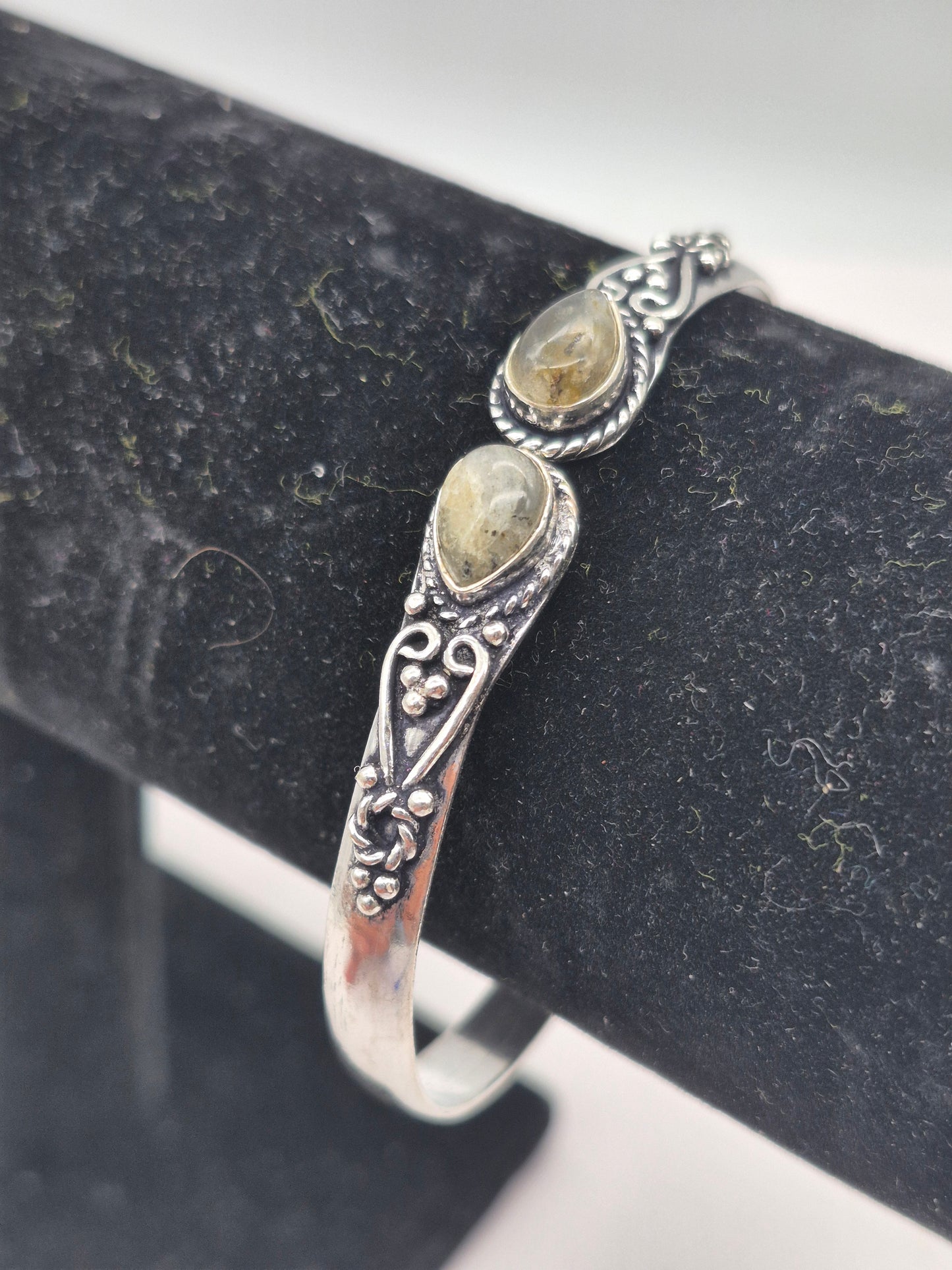 Labradorite Crystal Bracelet Silver Plated