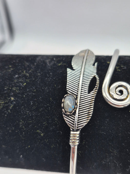 Labradorite Crystal Bracelet Silver Plated