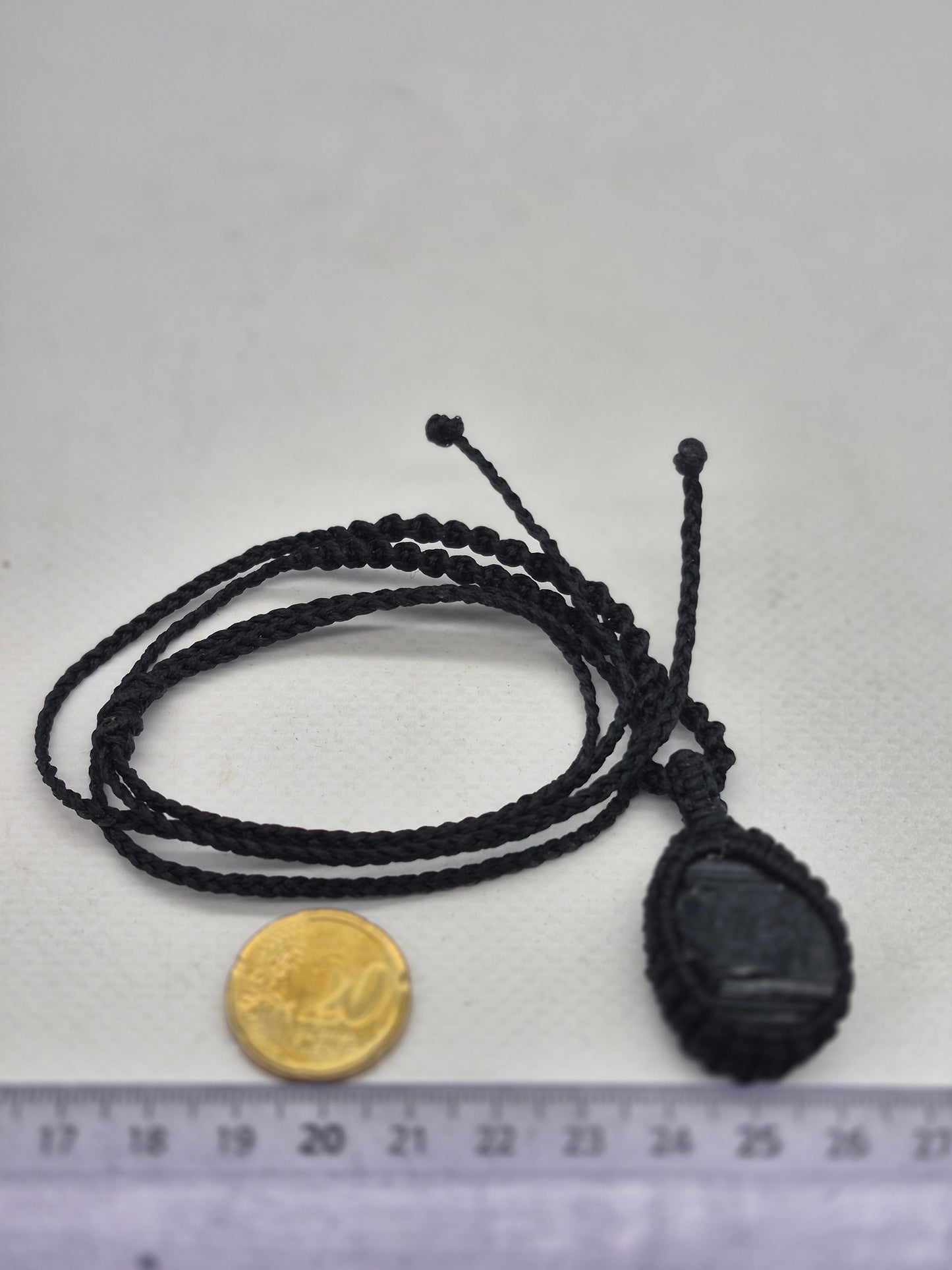 Handmade Black Tourmaline Macrame Necklace: Protection Crystal