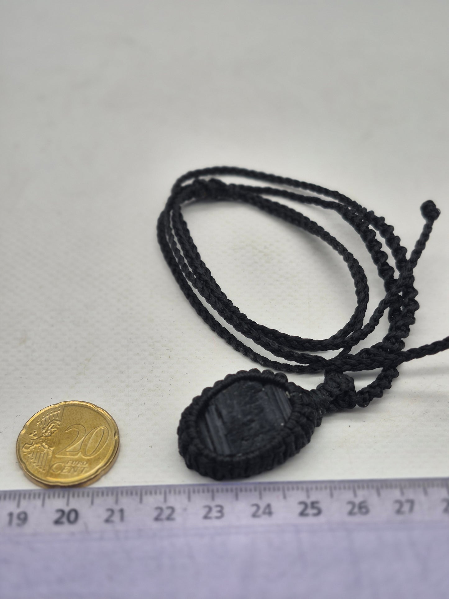 Handmade Black Tourmaline Macrame Necklace: Protection Crystal