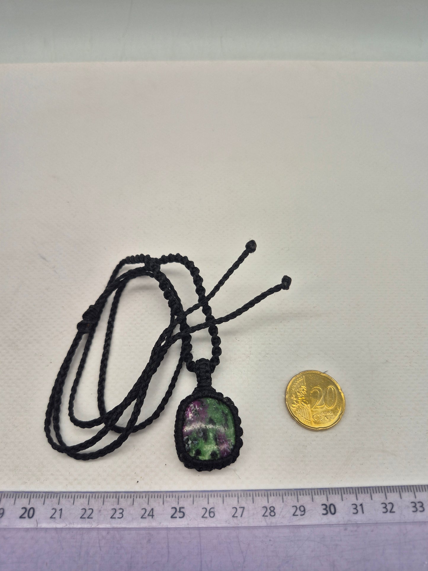 Ruby Zoisite Crystal Macrame Necklace