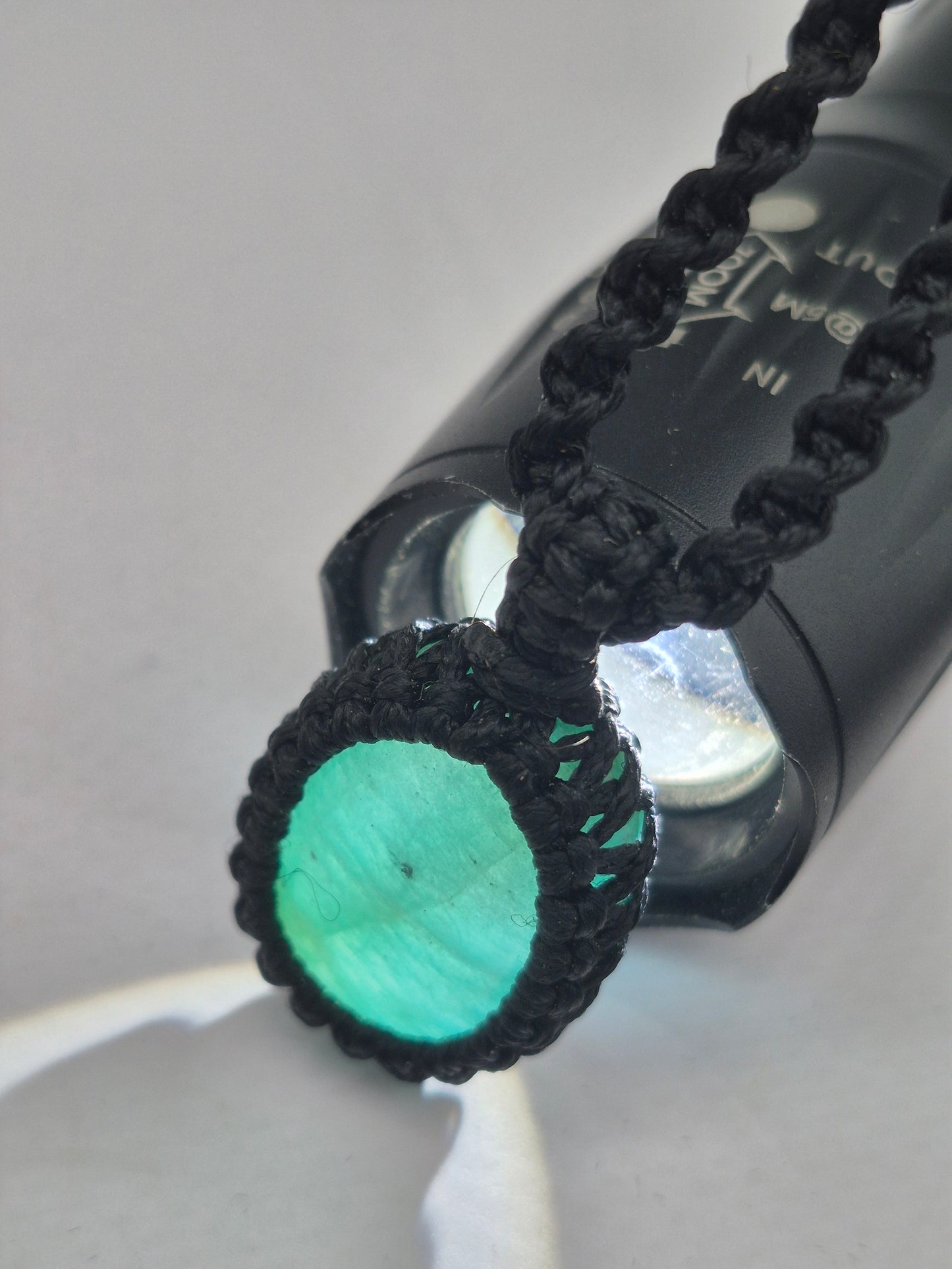 Amazonite Crystal Macrame Necklace
