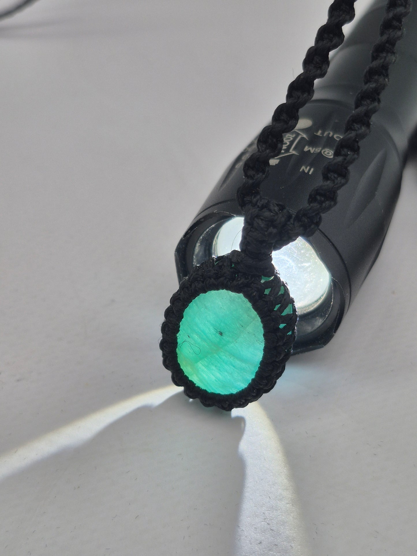 Amazonite Crystal Macrame Necklace