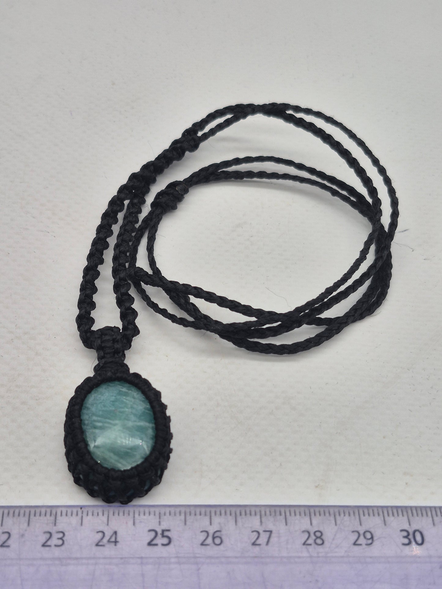 Amazonite Crystal Macrame Necklace