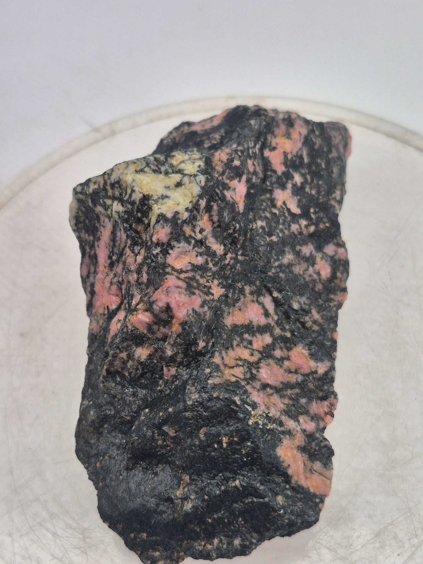 Raw Rhodonite Crystal Specimen - Raw Pink Stone for Emotional Balance