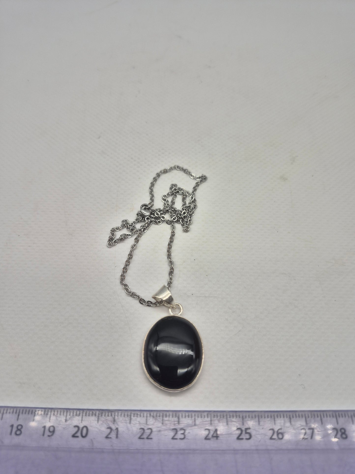 Black Tourmaline Silver Plated Necklace