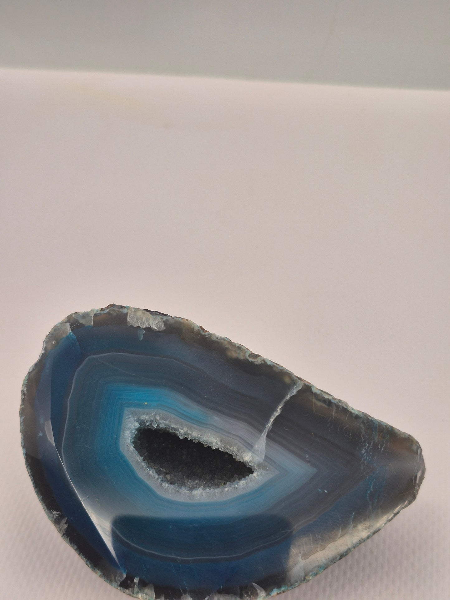 Turquoise Geody Agate with Crystal Quartz Cave