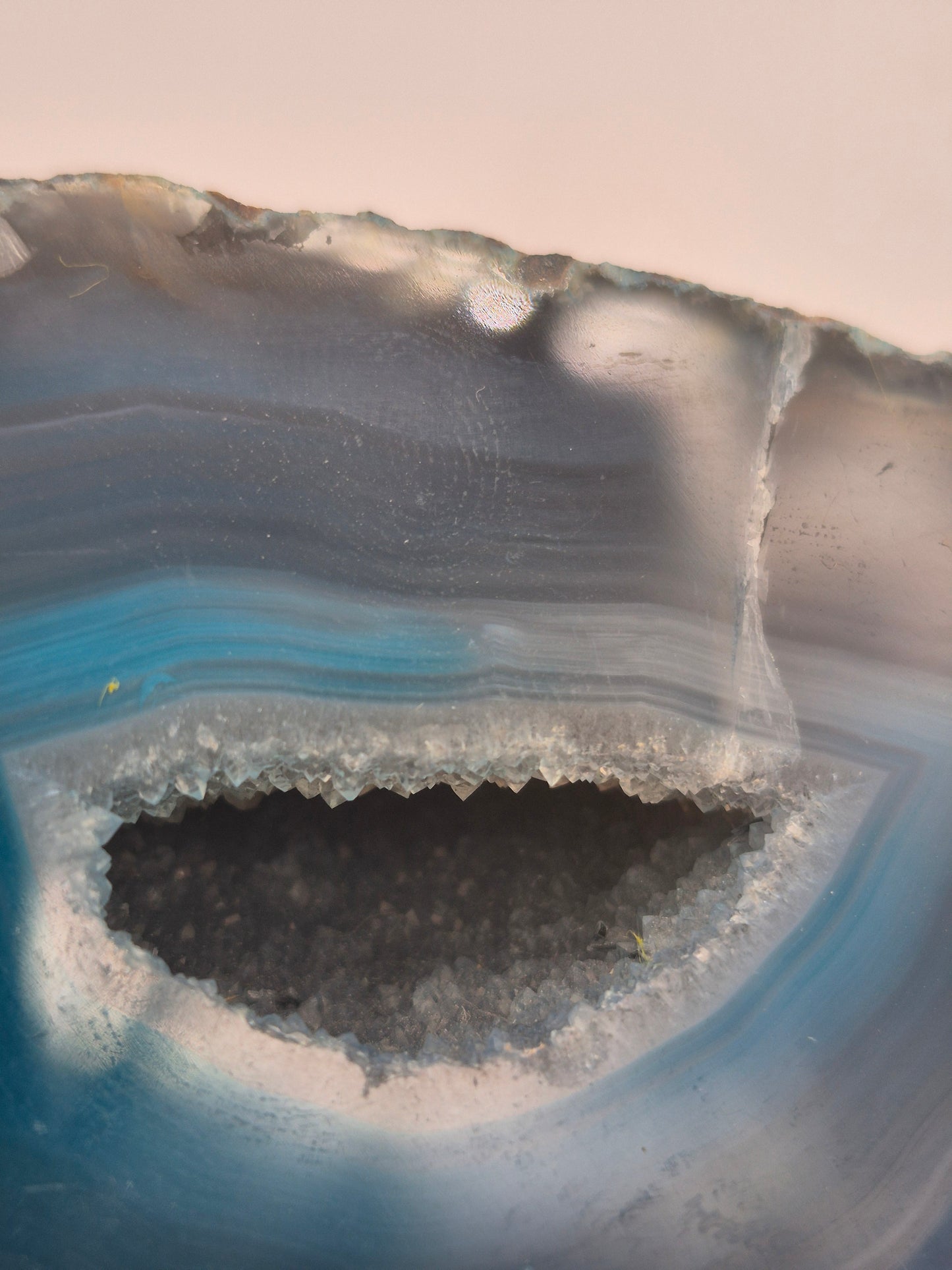 Turquoise Geody Agate with Crystal Quartz Cave
