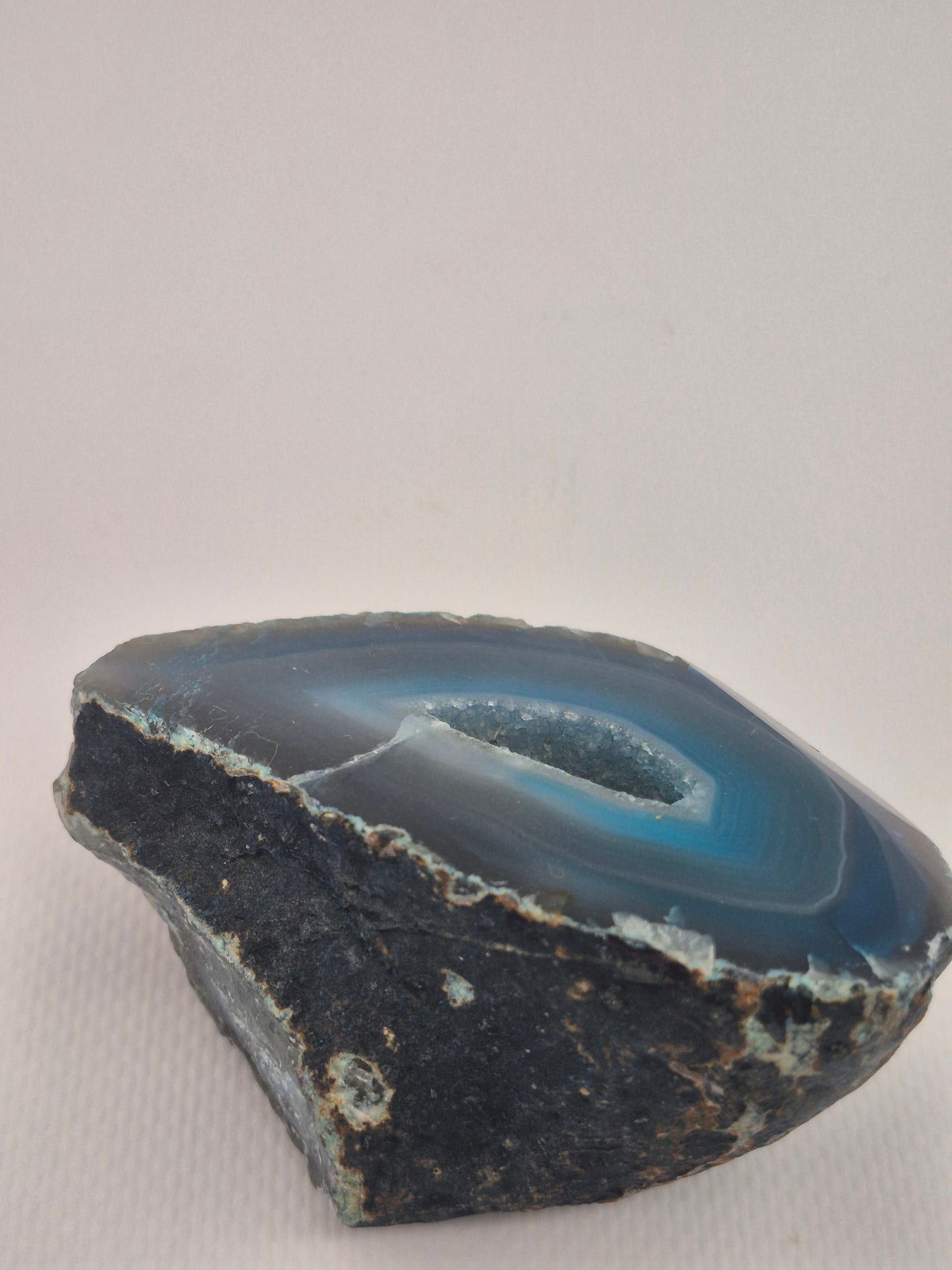 Turquoise Geody Agate with Crystal Quartz Cave