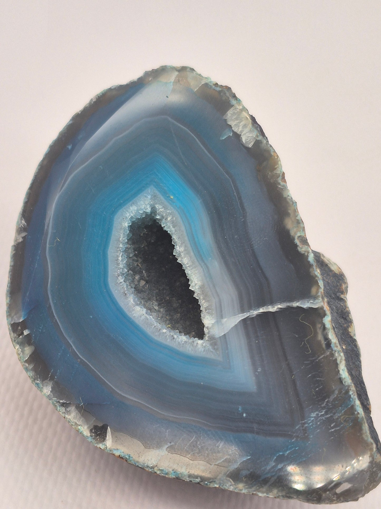 Turquoise Geody Agate with Crystal Quartz Cave