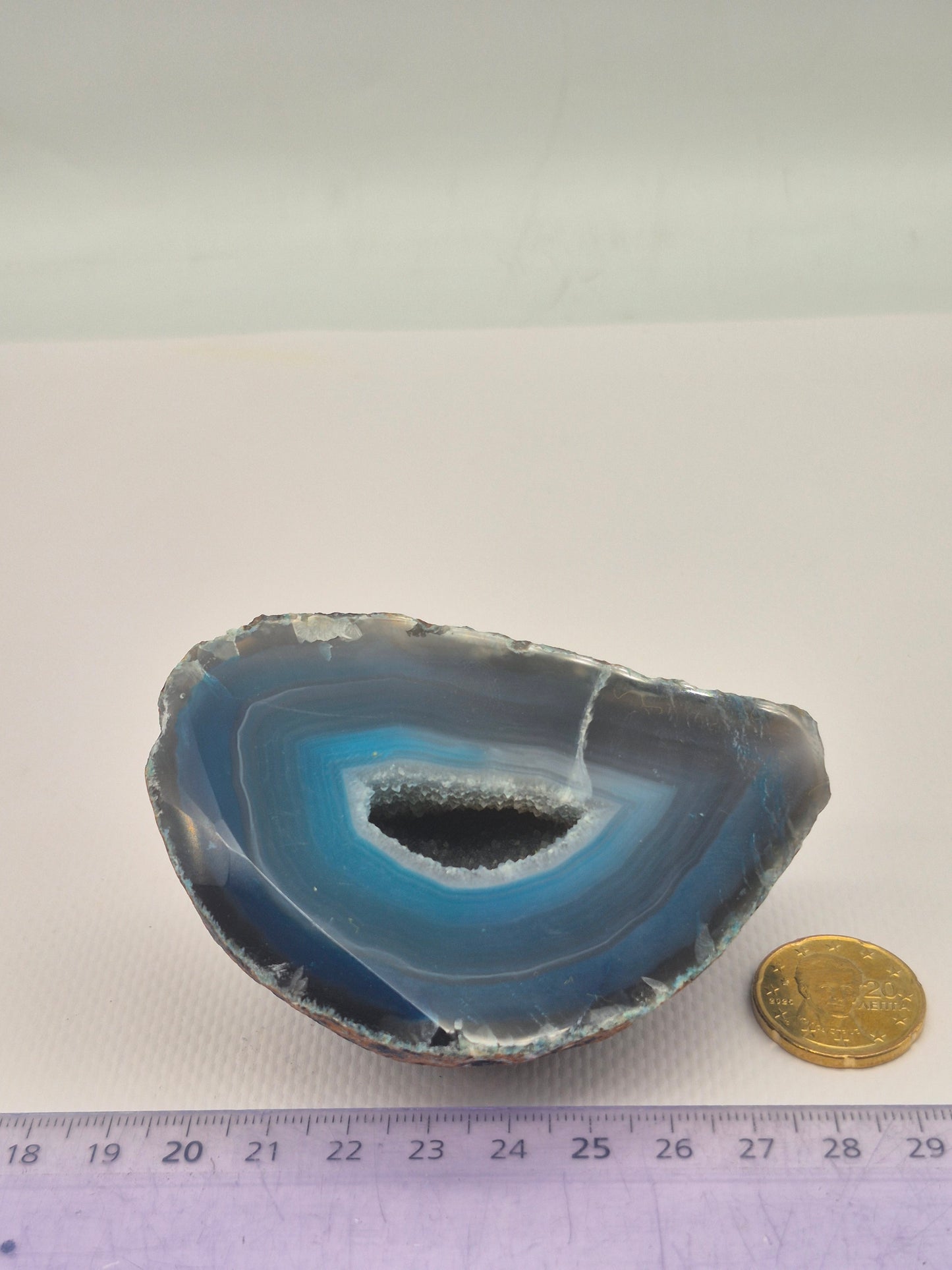 Turquoise Geody Agate with Crystal Quartz Cave