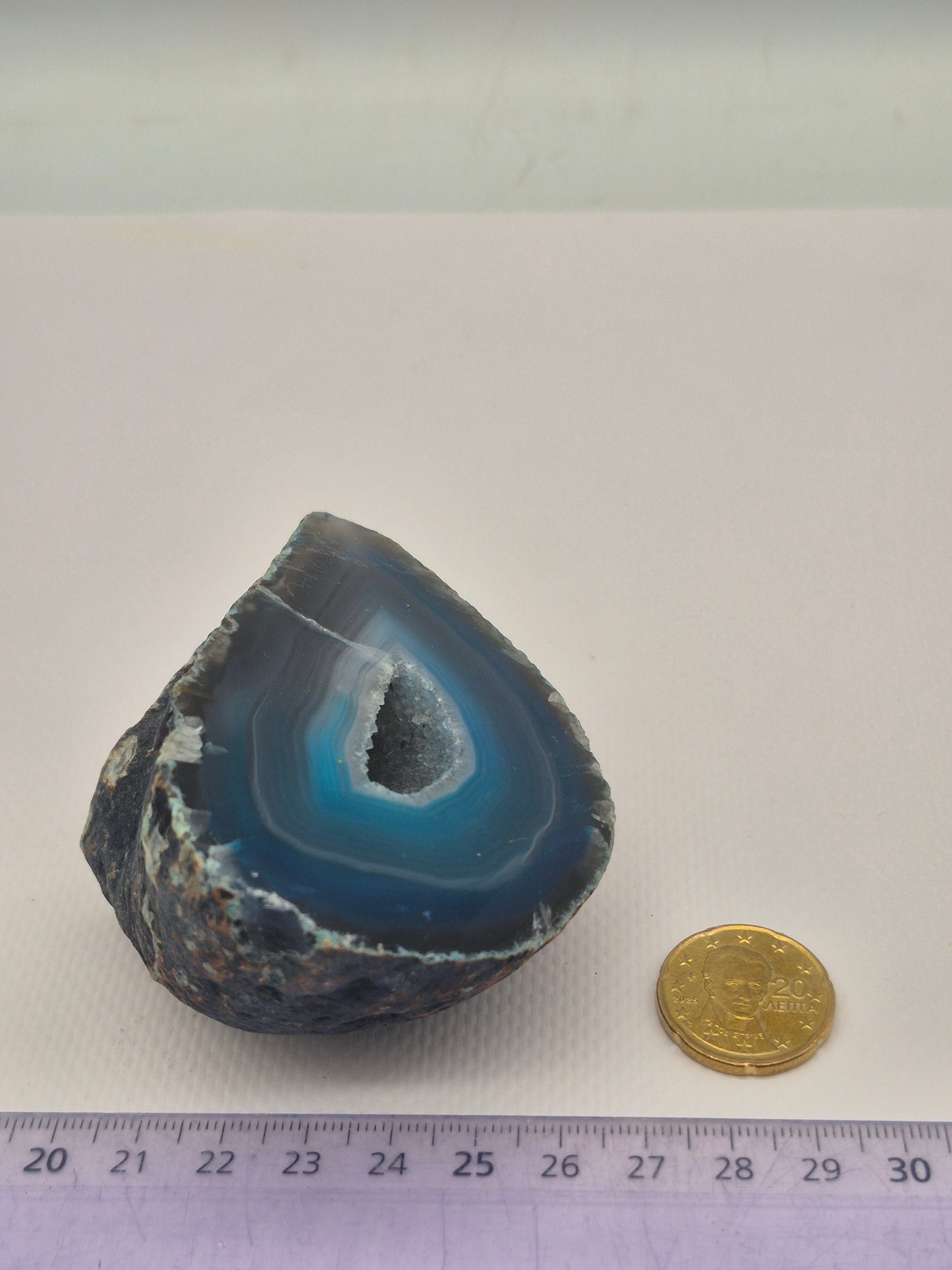 Turquoise Geody Agate with Crystal Quartz Cave
