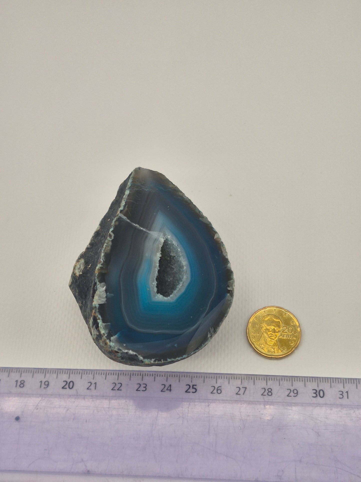 Turquoise Geody Agate with Crystal Quartz Cave