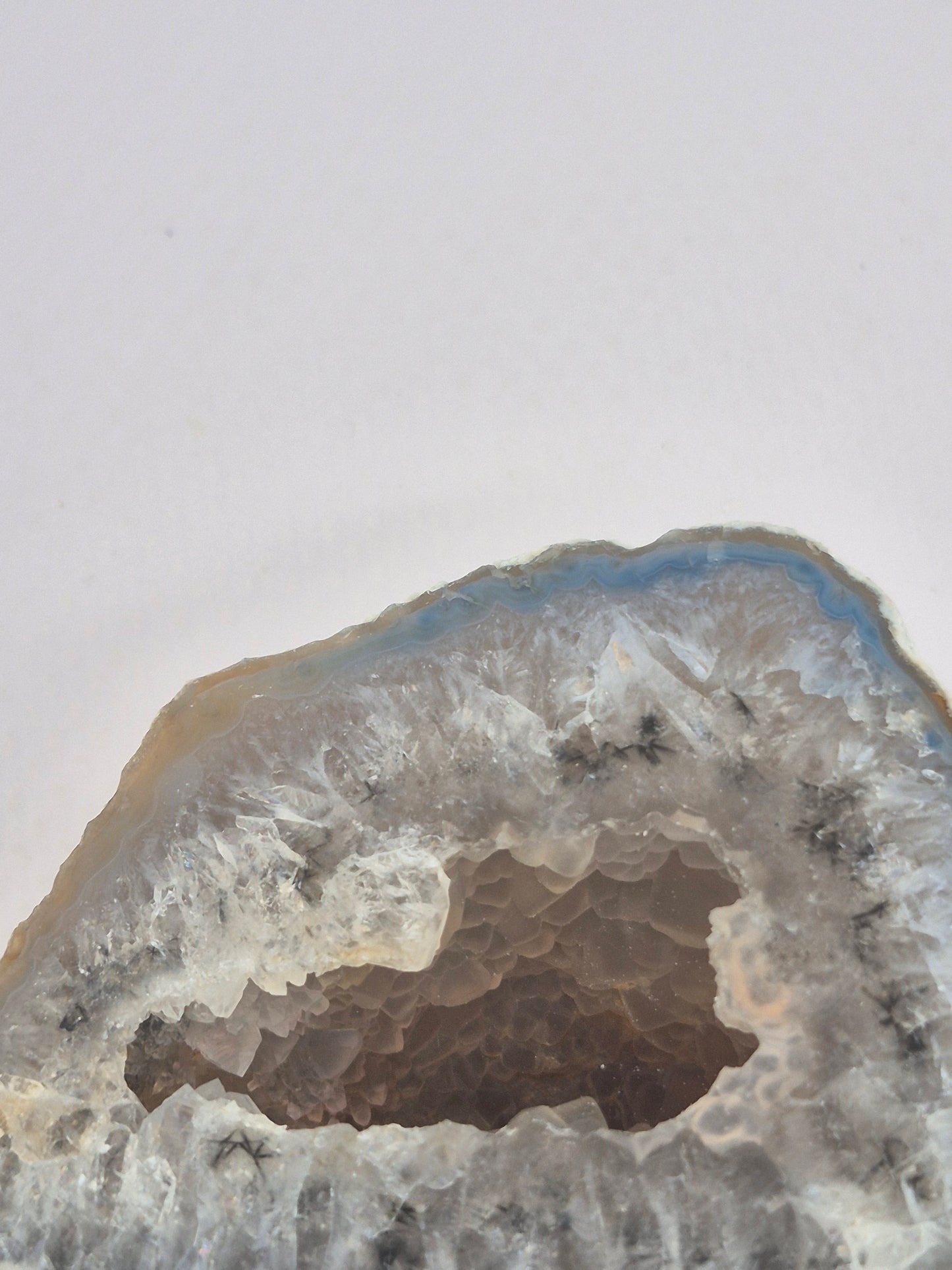 Blue Geody Agate with Crystal Quartz Cave