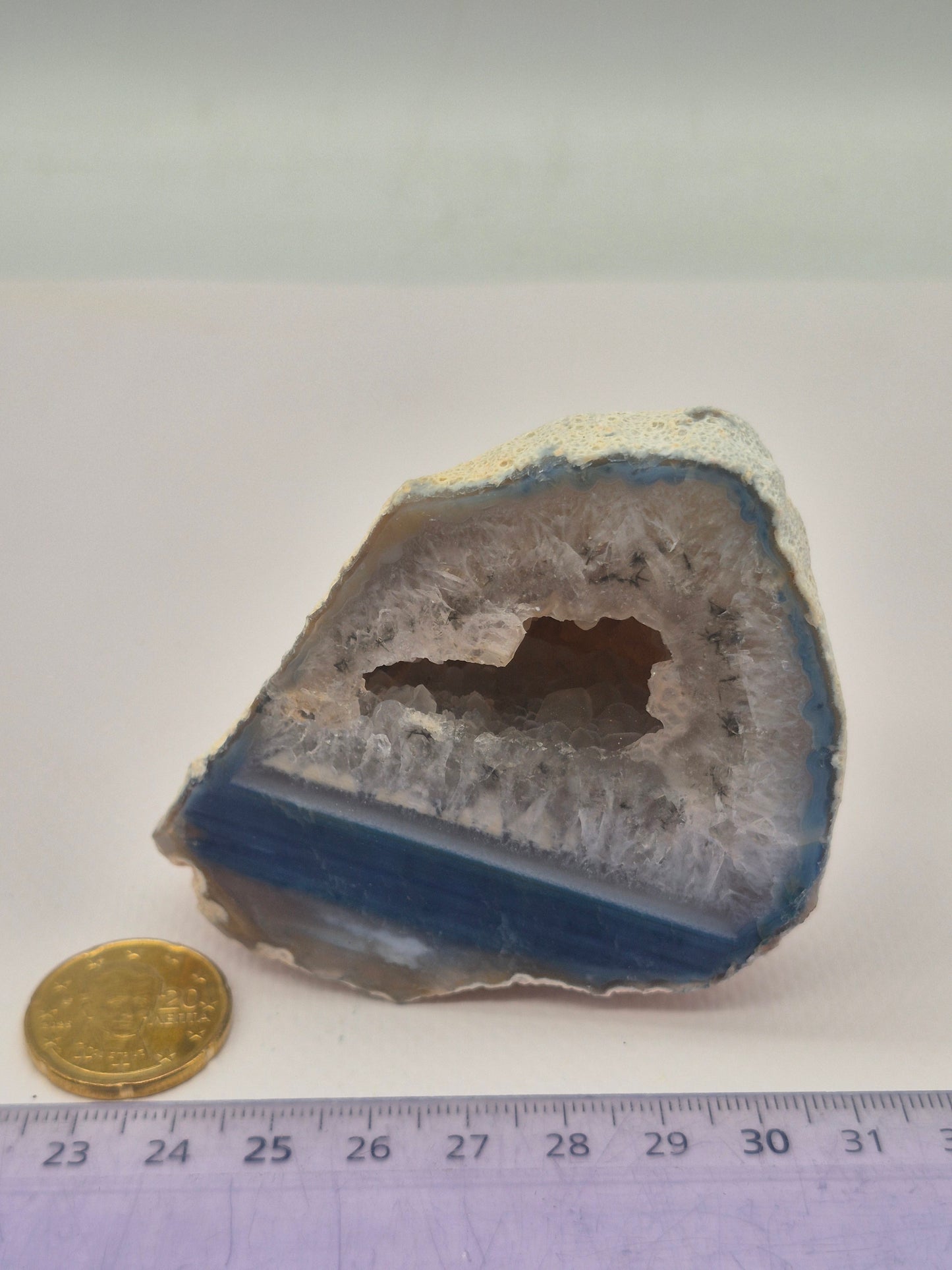 Blue Geody Agate with Crystal Quartz Cave