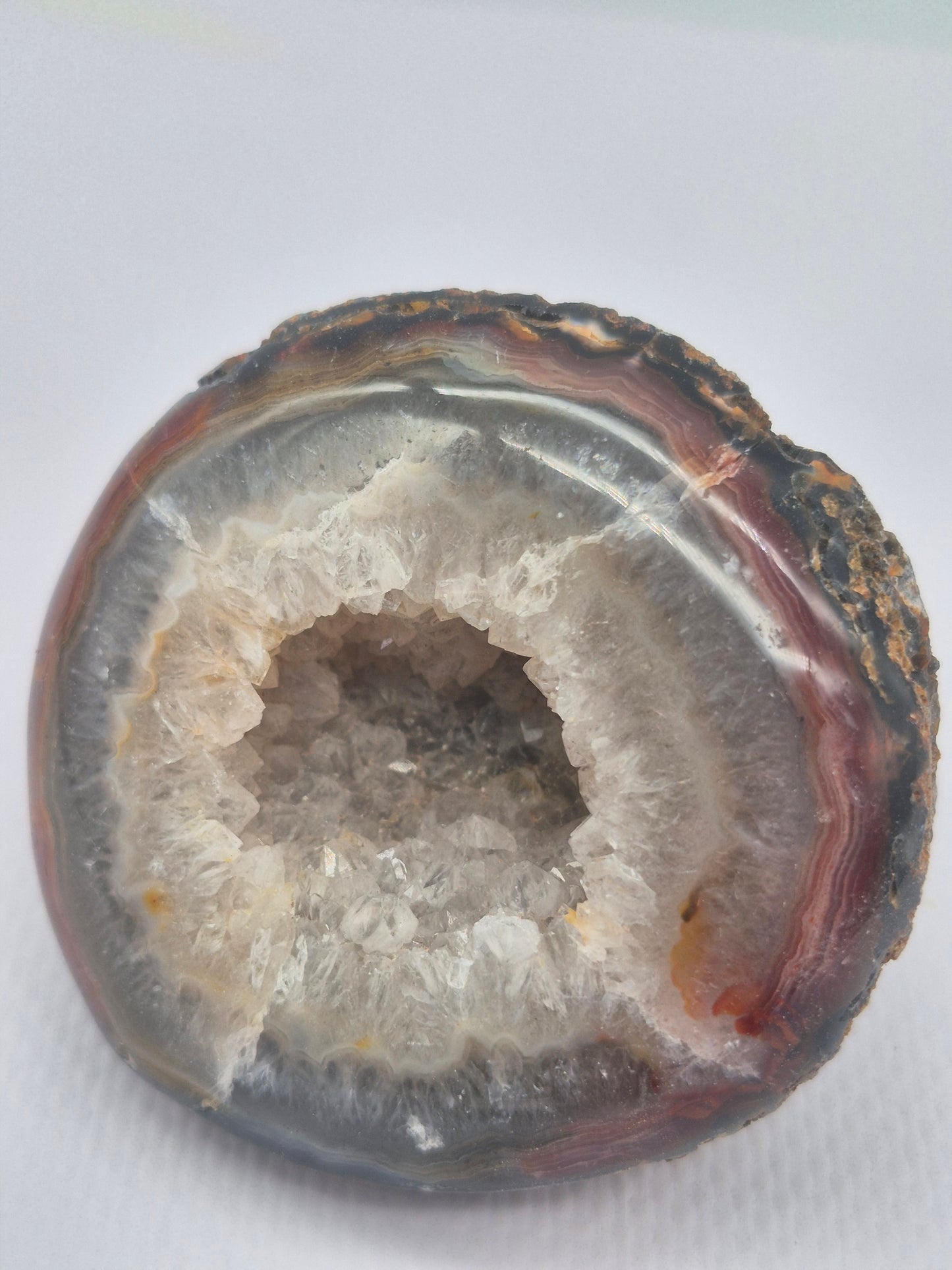 Brown Geody Agate with Crystal Quartz Cave