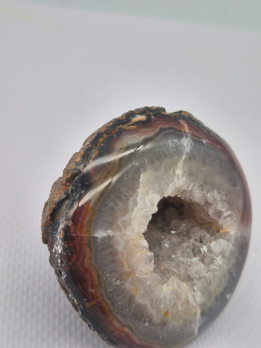 Brown Geody Agate with Crystal Quartz Cave