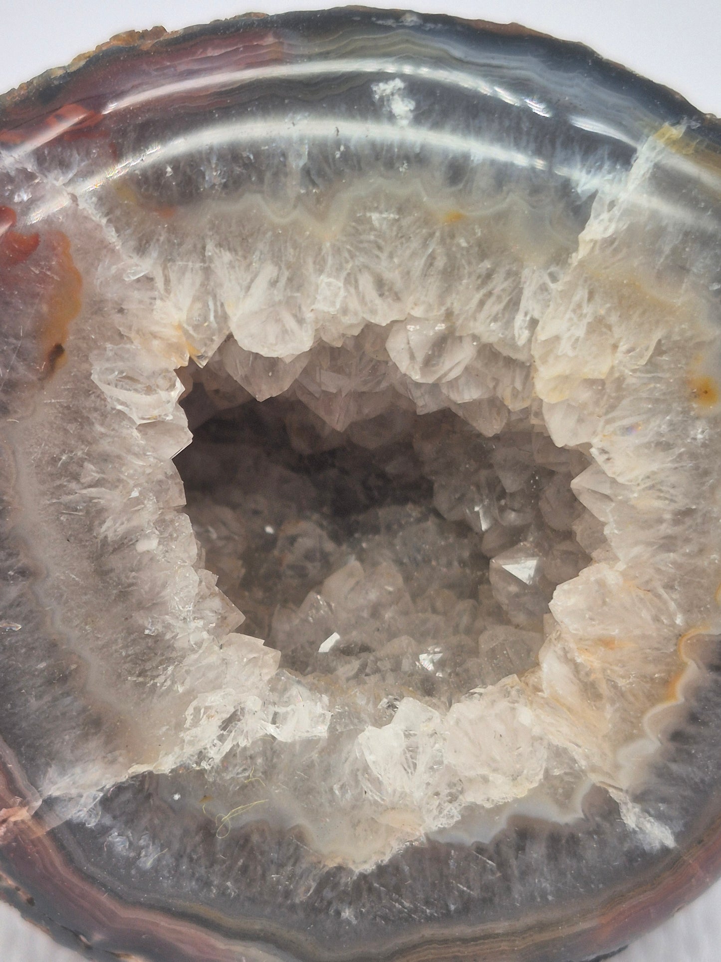 Brown Geody Agate with Crystal Quartz Cave