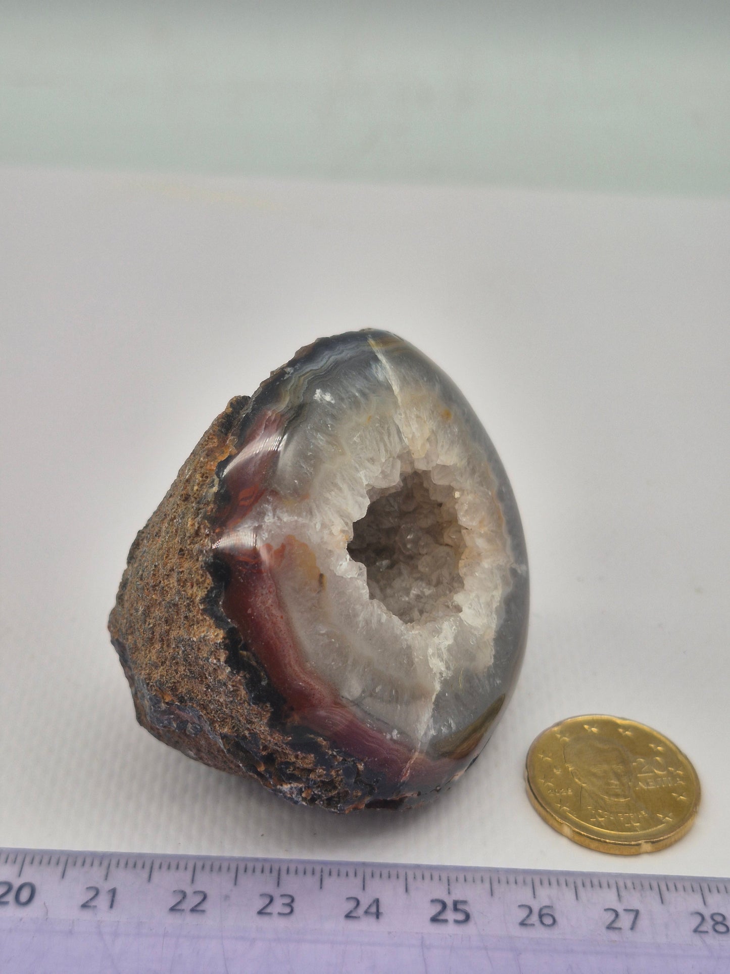 Brown Geody Agate with Crystal Quartz Cave