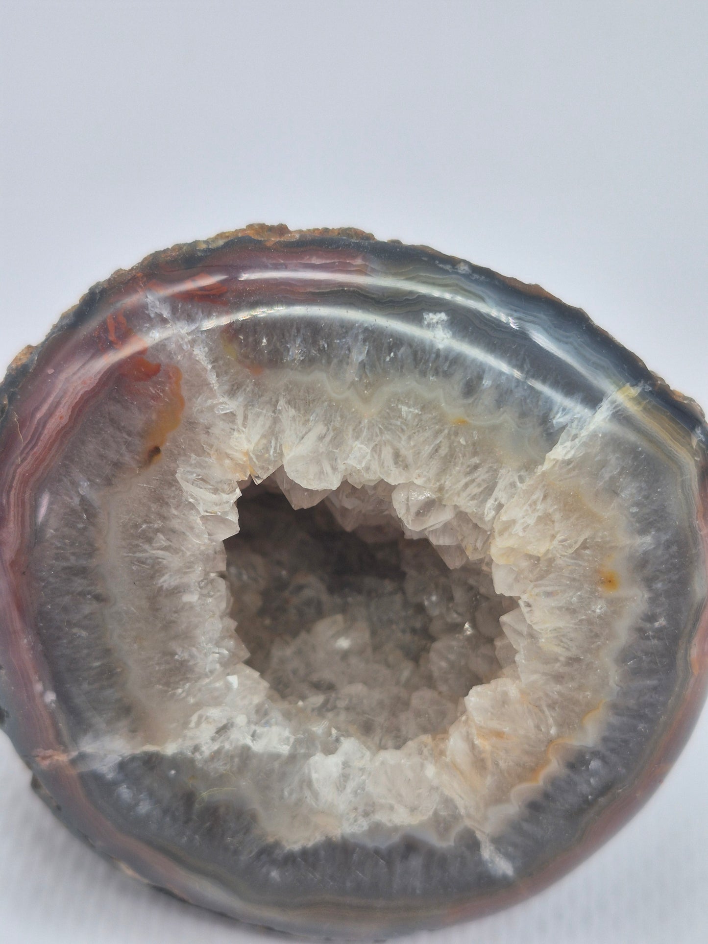 Brown Geody Agate with Crystal Quartz Cave