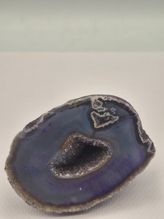 Purple Geody Agate with Crystal Quartz Cave