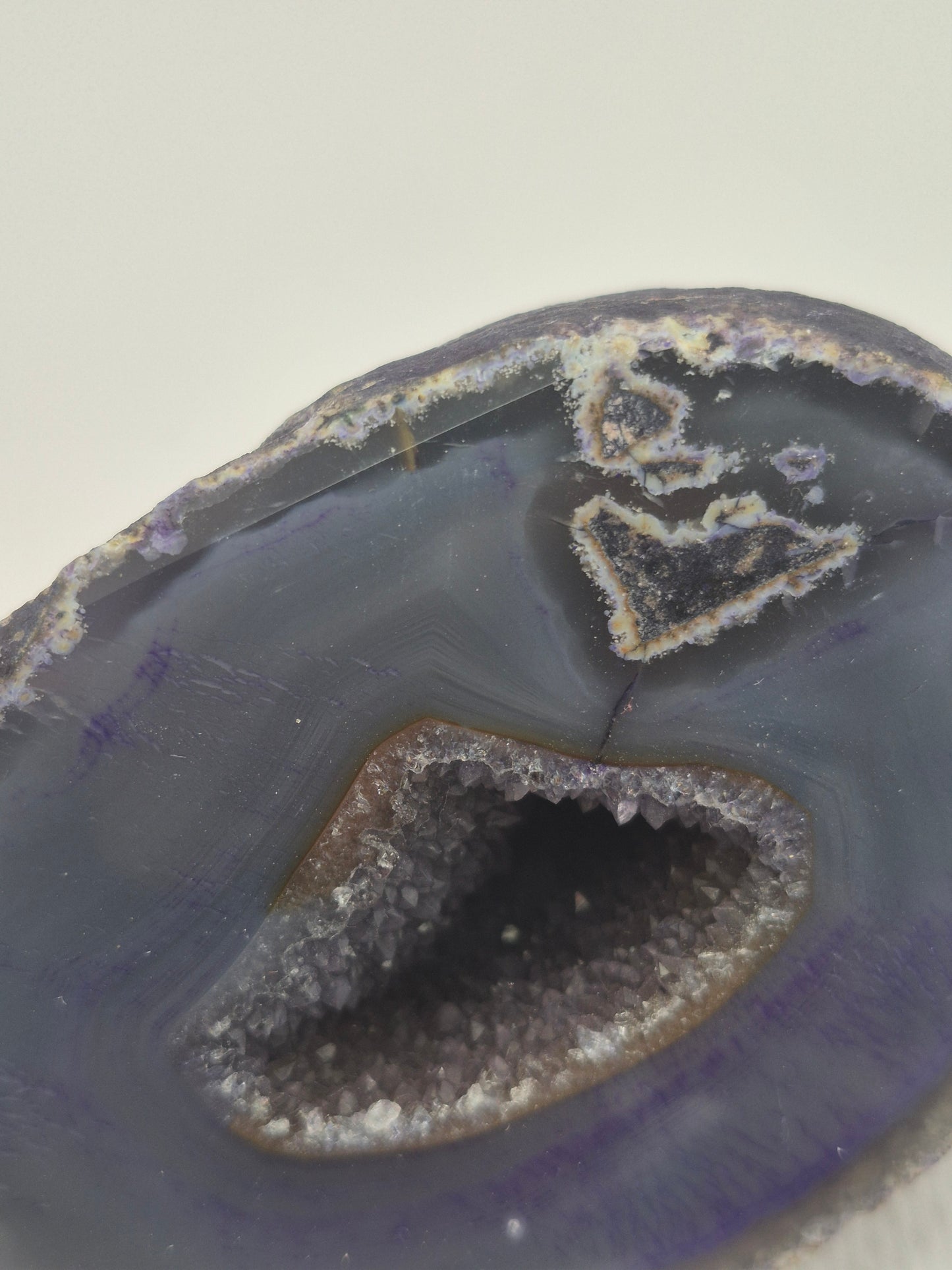 Purple Geody Agate with Crystal Quartz Cave