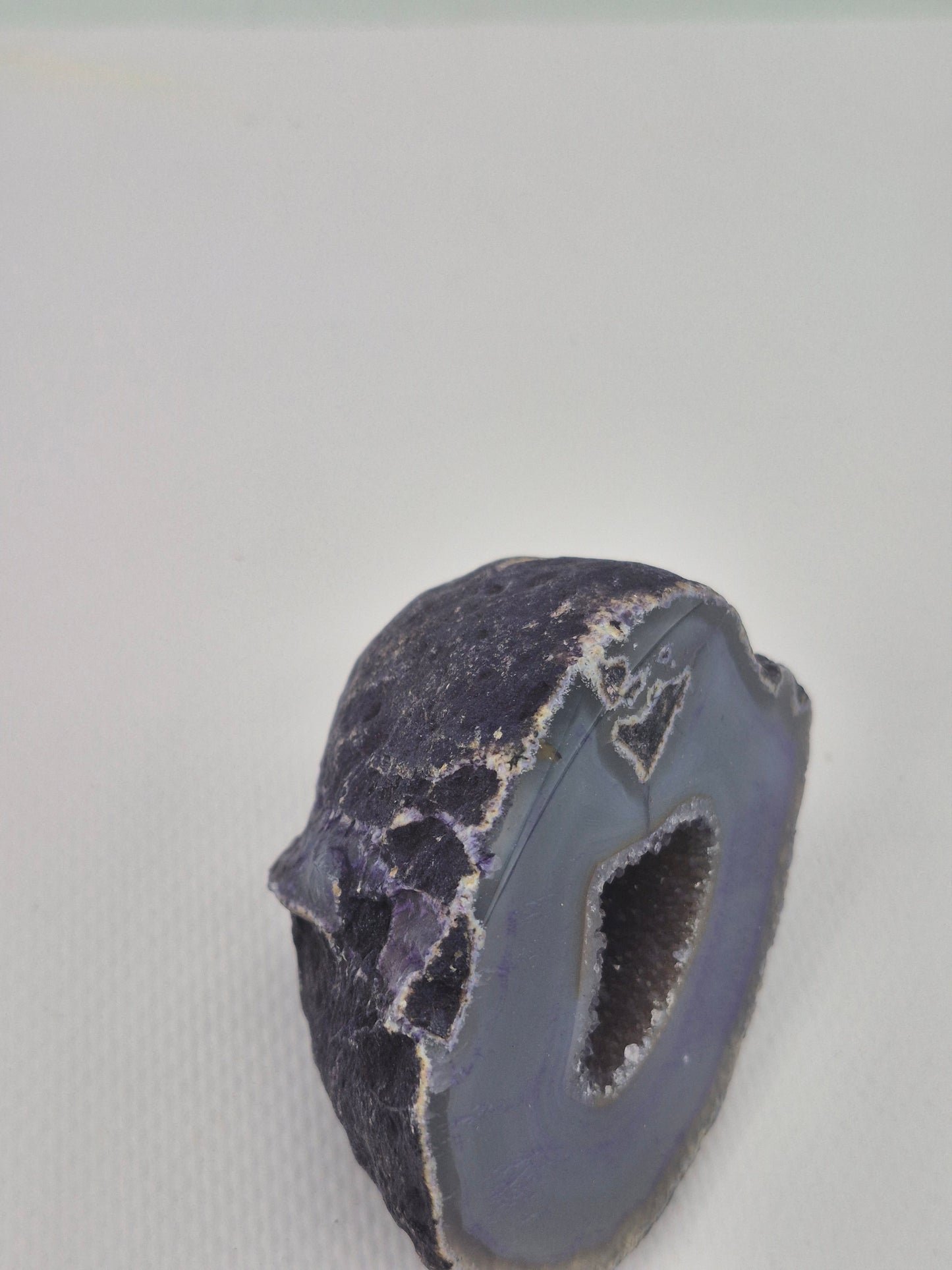 Purple Geody Agate with Crystal Quartz Cave