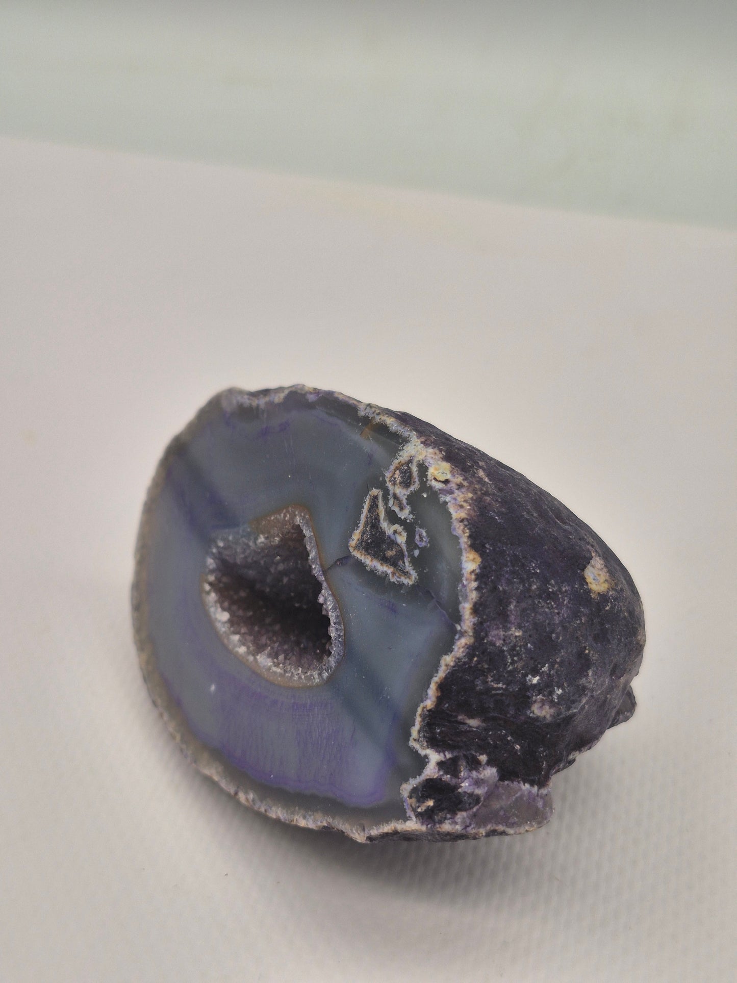 Purple Geody Agate with Crystal Quartz Cave