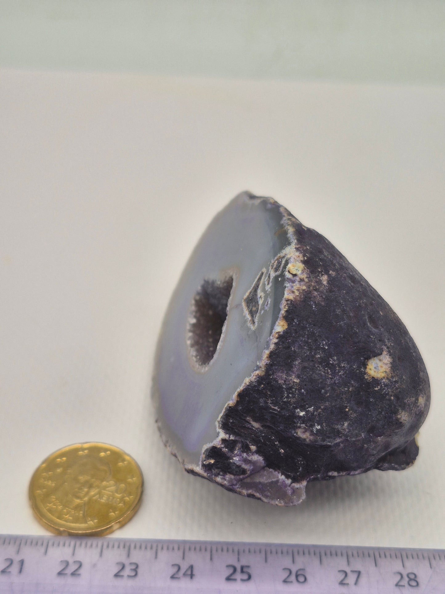Purple Geody Agate with Crystal Quartz Cave