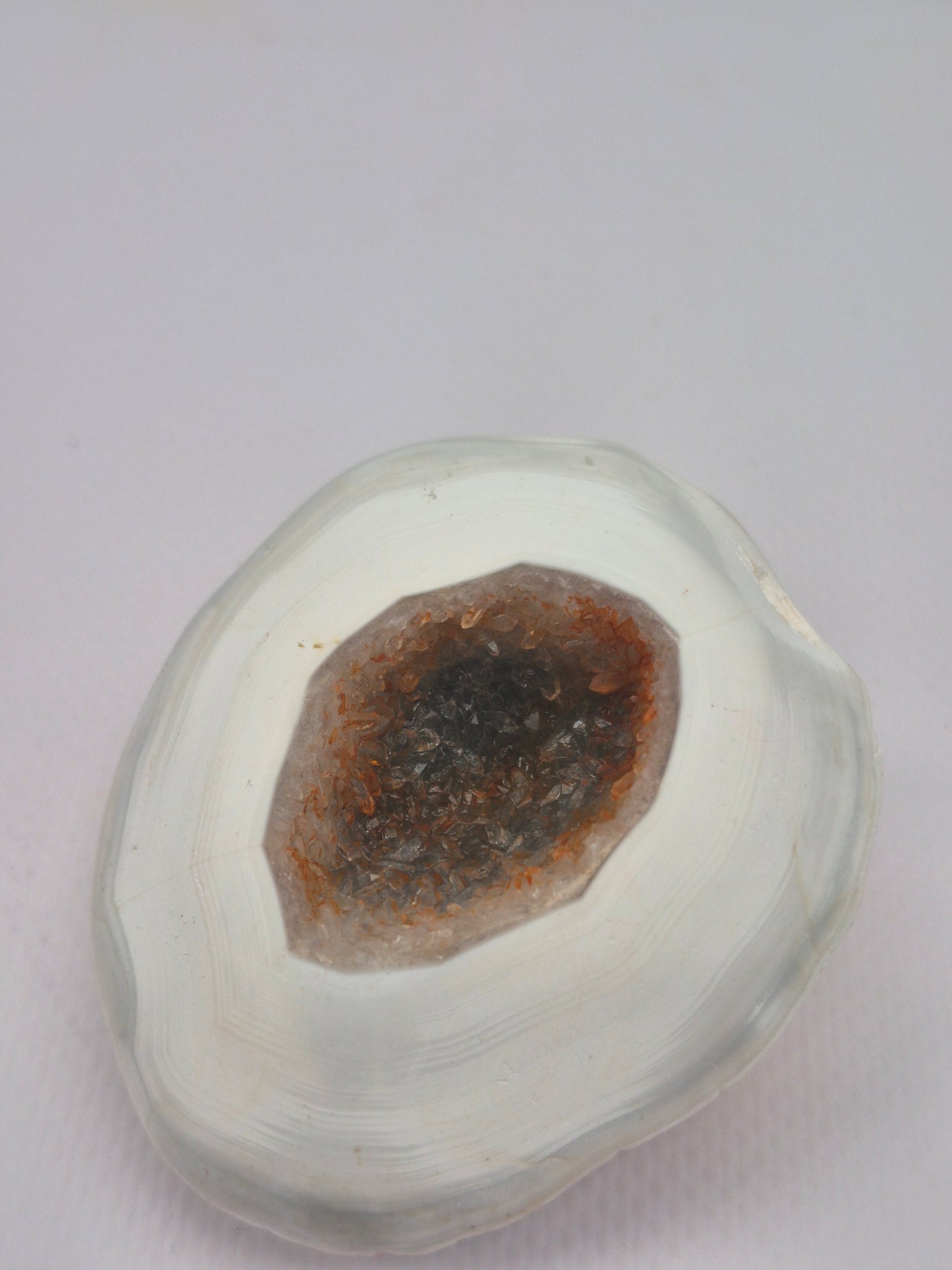 White Geody Agate with Cave - Healing and Protection Mineral Stone