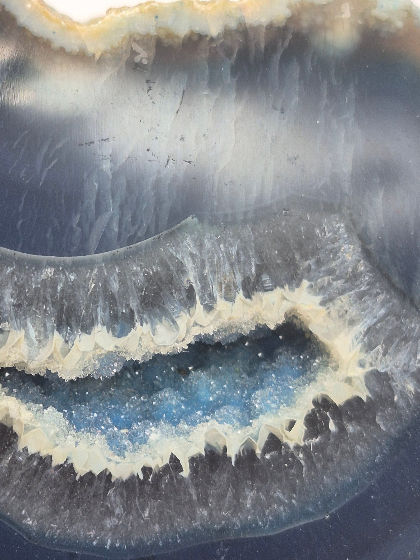 Blue Geody Agate with Cave - Healing and Protection Mineral Stone