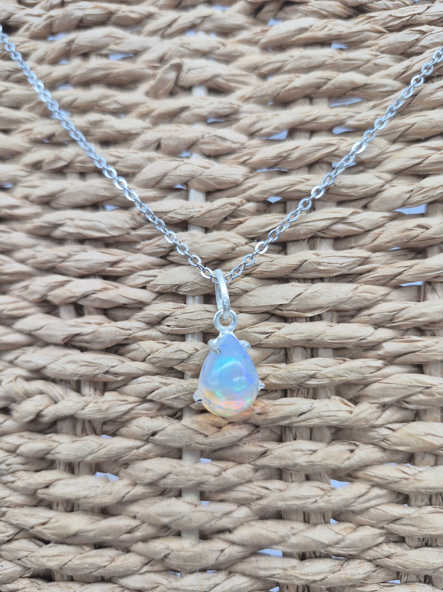 Opal Sterling Silver Necklace