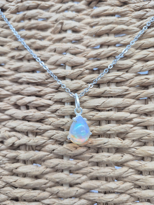 Opal Sterling Silver Necklace