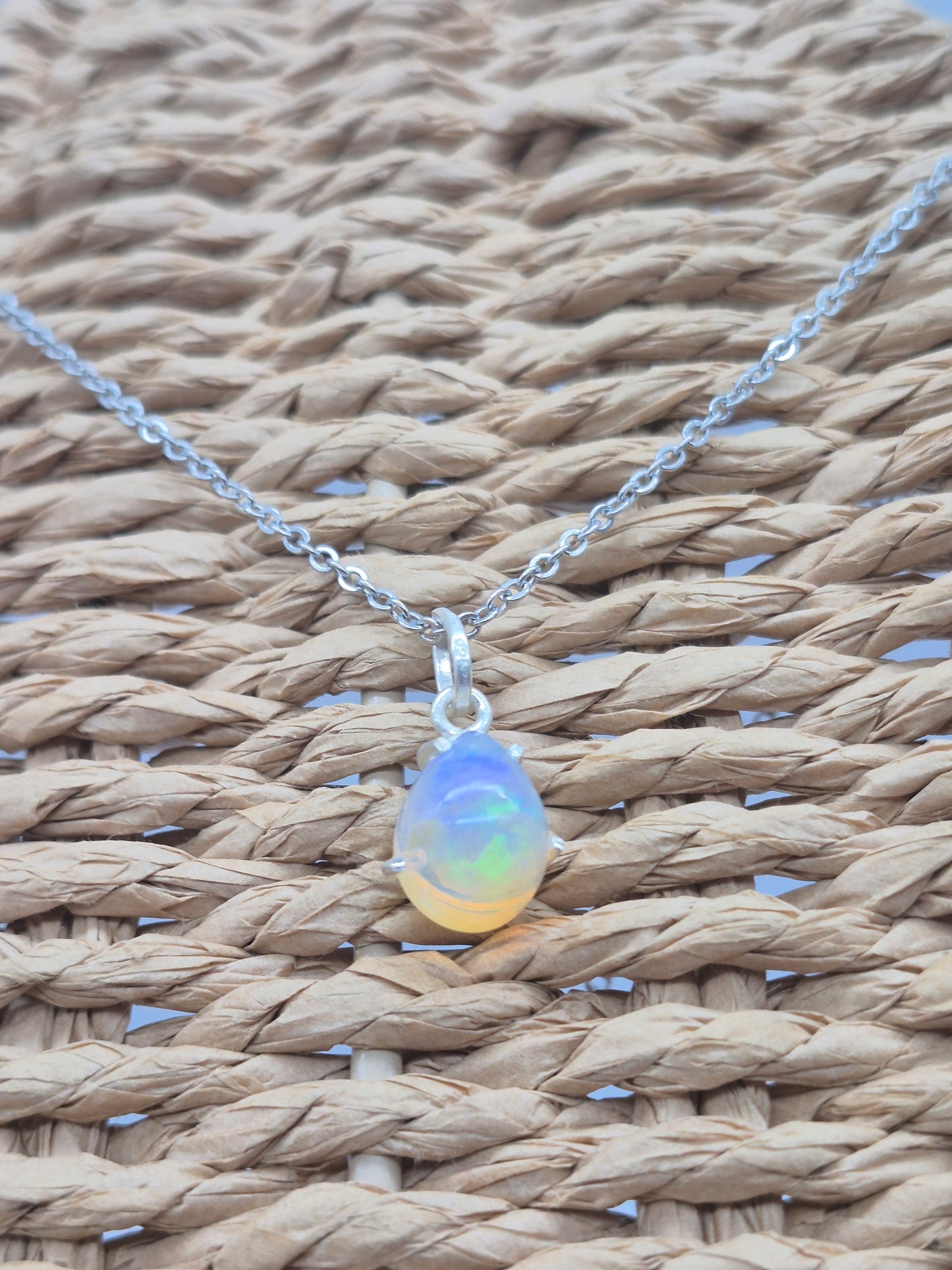 Opal Sterling Silver Necklace